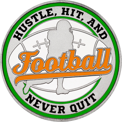 Orange "Football" with Green Outer Circular Borders